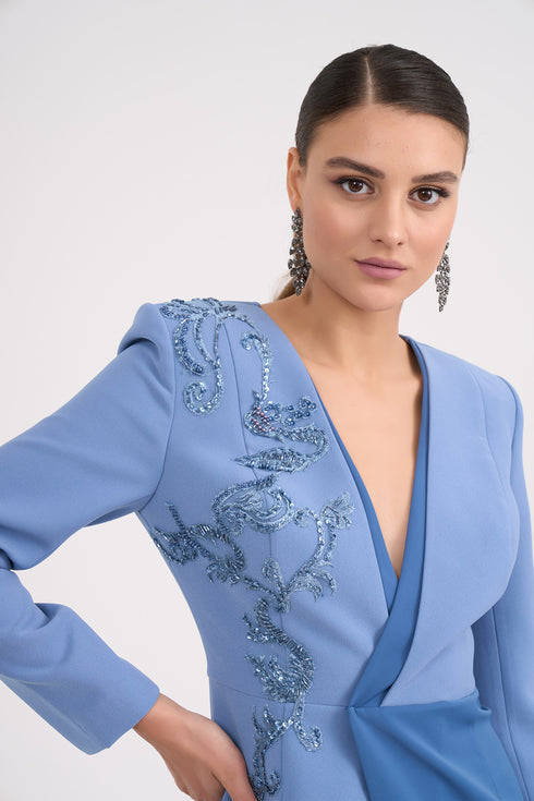 Embrodiery Detailedton Sur Ton Jacket Dress